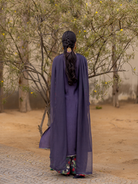 ANITA - PURPLE-ISH GREY KURTA SET
