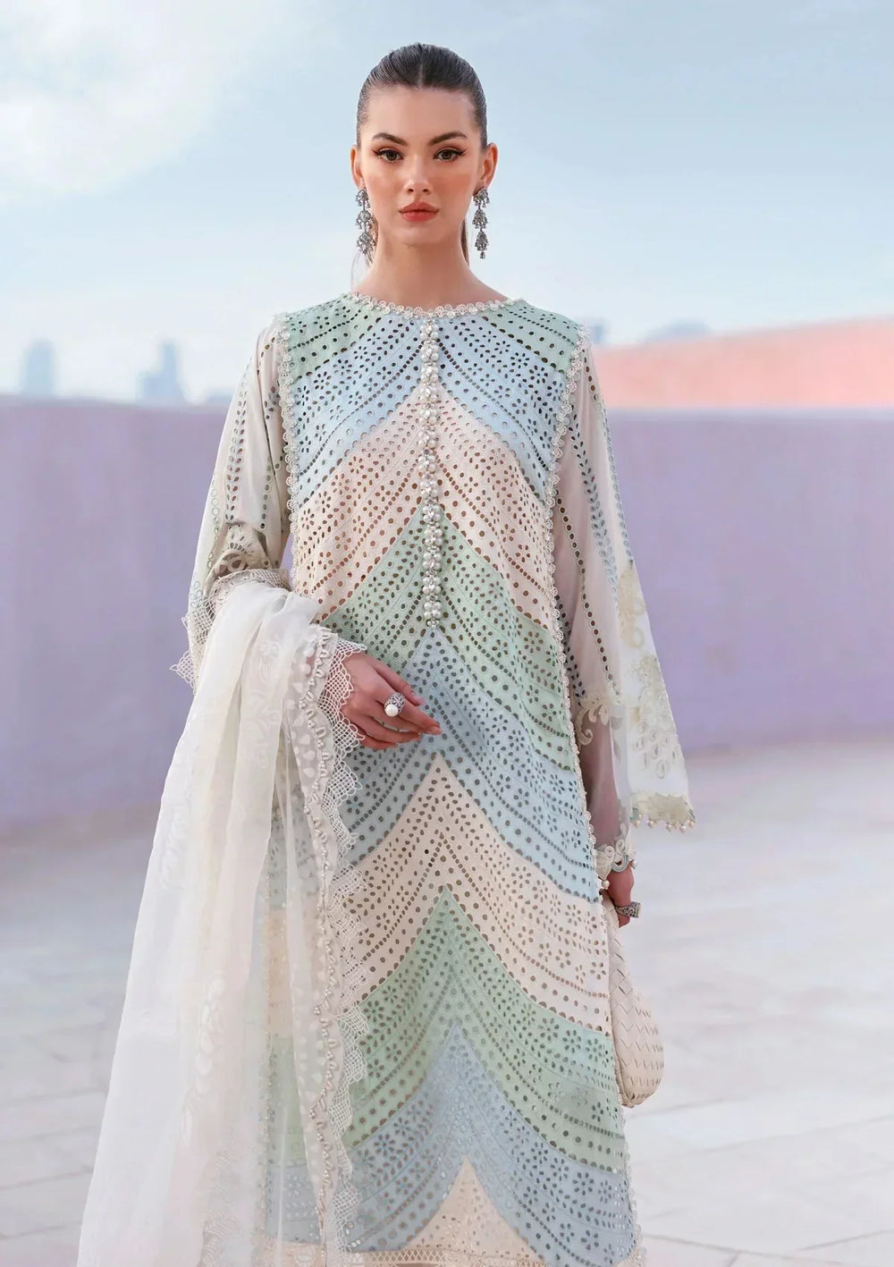 03-Piece Swiss Lawn Suit - Ready To Wear