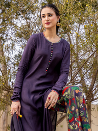 ANITA - PURPLE-ISH GREY KURTA SET
