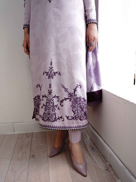 3 Piece Stitched Printed Lawn Suit - Ready To Wear