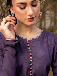 ANITA - PURPLE-ISH GREY KURTA SET