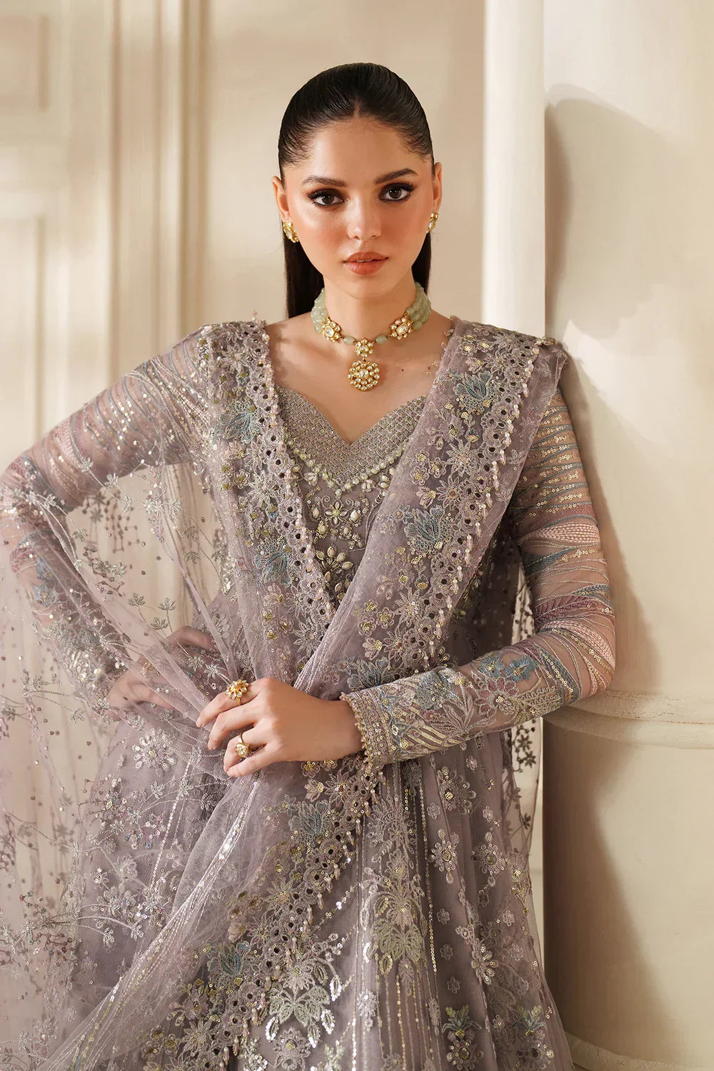 03-Piece Chiffon Suit With Heavy Embroidery - Ready To Wear