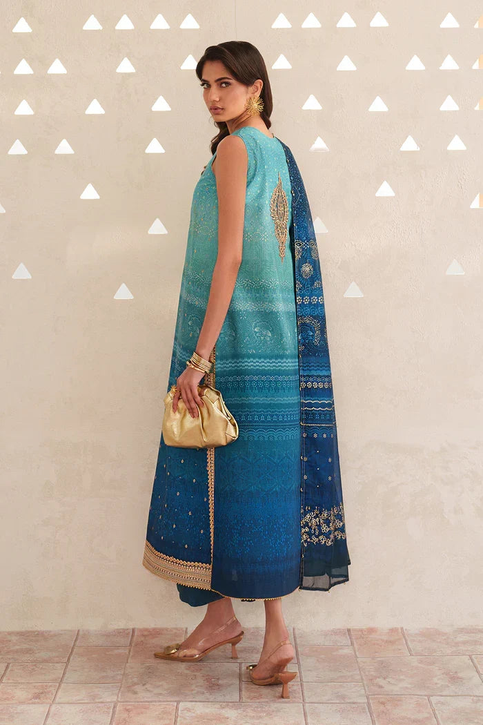 Marine Deep - 3 Piece Lawn Suit | Ready To Wear