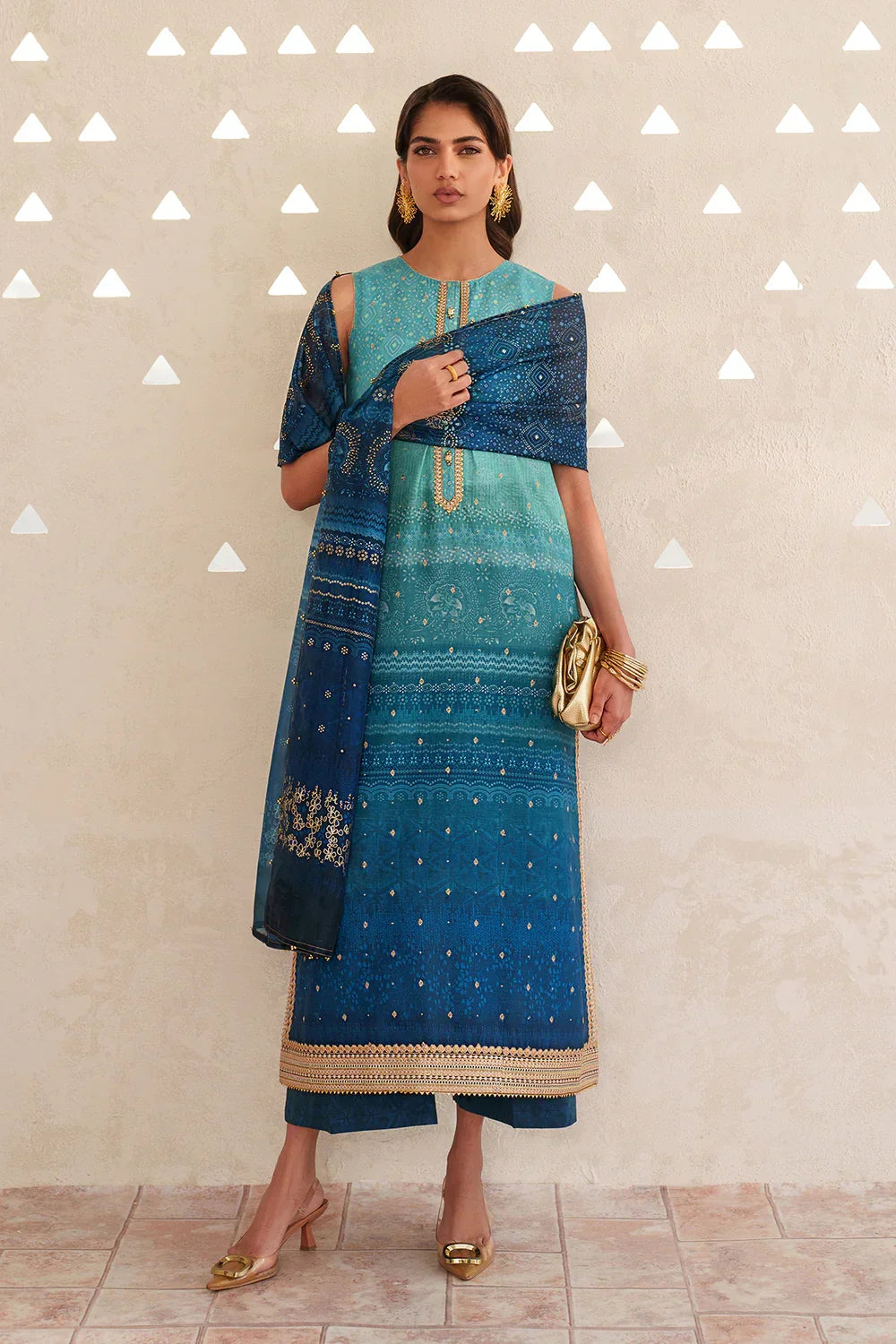 Marine Deep - 3 Piece Lawn Suit | Ready To Wear