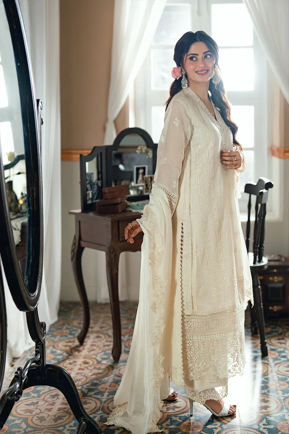 03-Piece Chiffon Suit With Embroidery | Ready To Wear