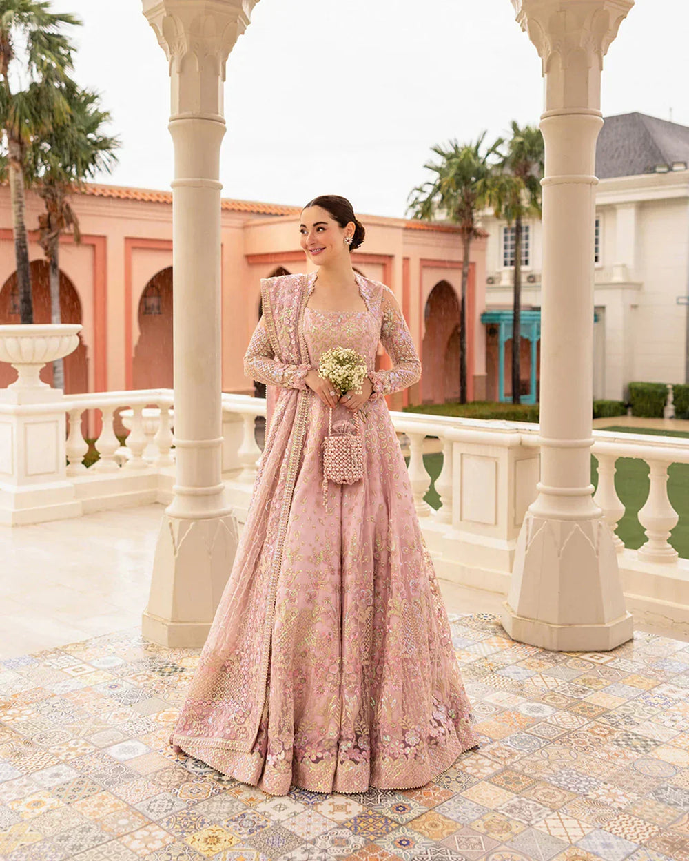 Dusty Rose Lustre - Net Embroidery Maxi | Ready To Wear