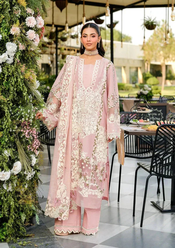 Pastel Pink Grace - Lawn Suit With Organza Dupatta | Ready To Wear
