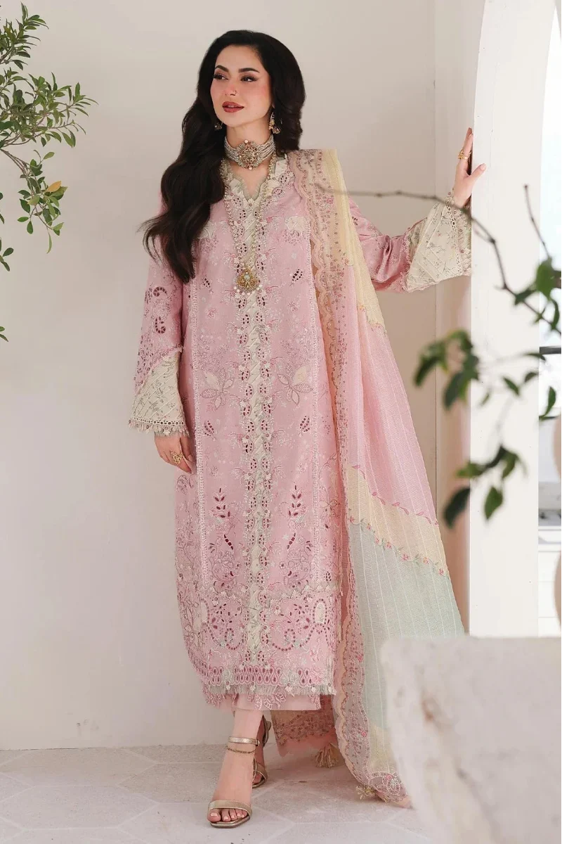03-Piece Embroidered Lawn Suit With Jacquard Dupatta | Ready To Wear