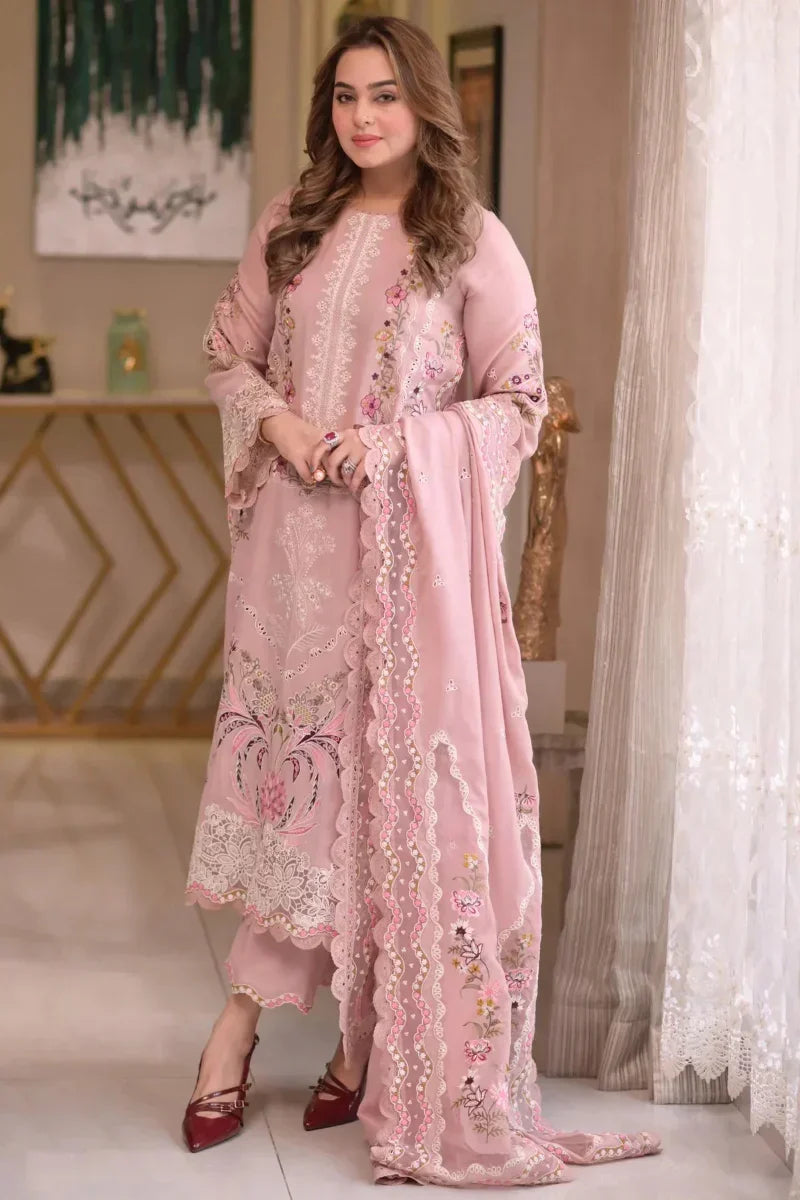03-Piece Lawn Suit With Embroidery - Ready To Wear