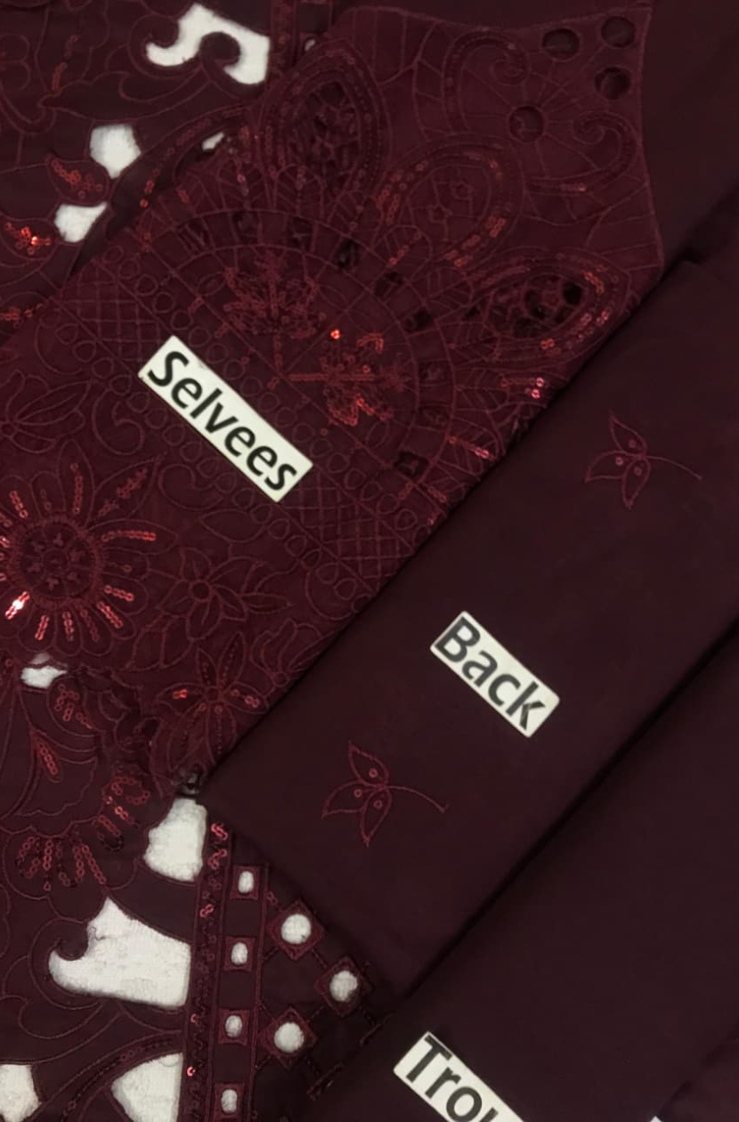 Luxurious Maroon Embroidered Velvet Ready To Wear
