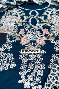 Lawn suit in Zinc blue Ready To Wear