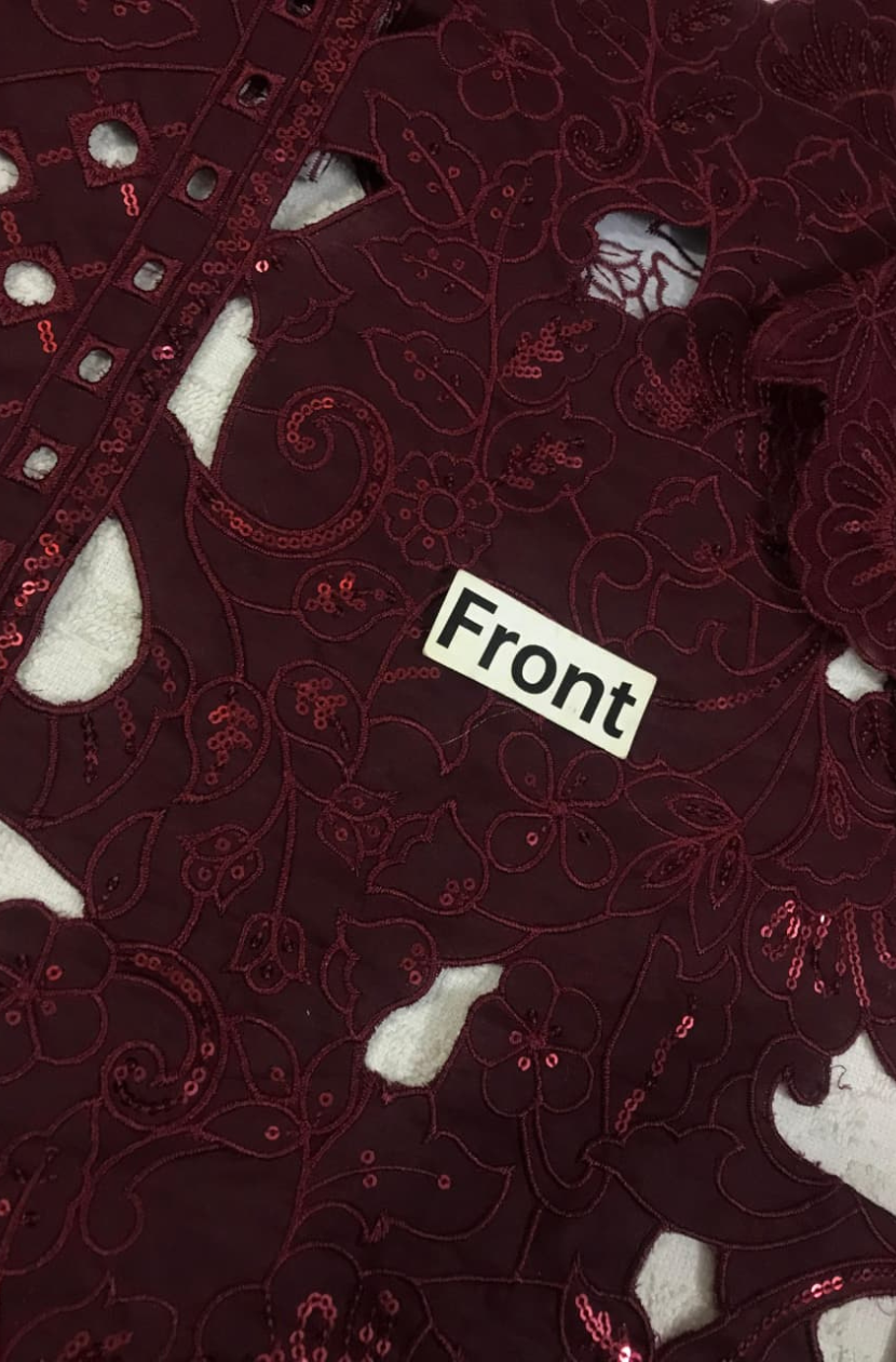 Luxurious Maroon Embroidered Velvet Ready To Wear