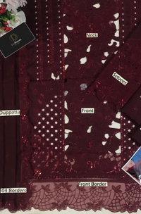 Luxurious Maroon Embroidered Velvet Ready To Wear