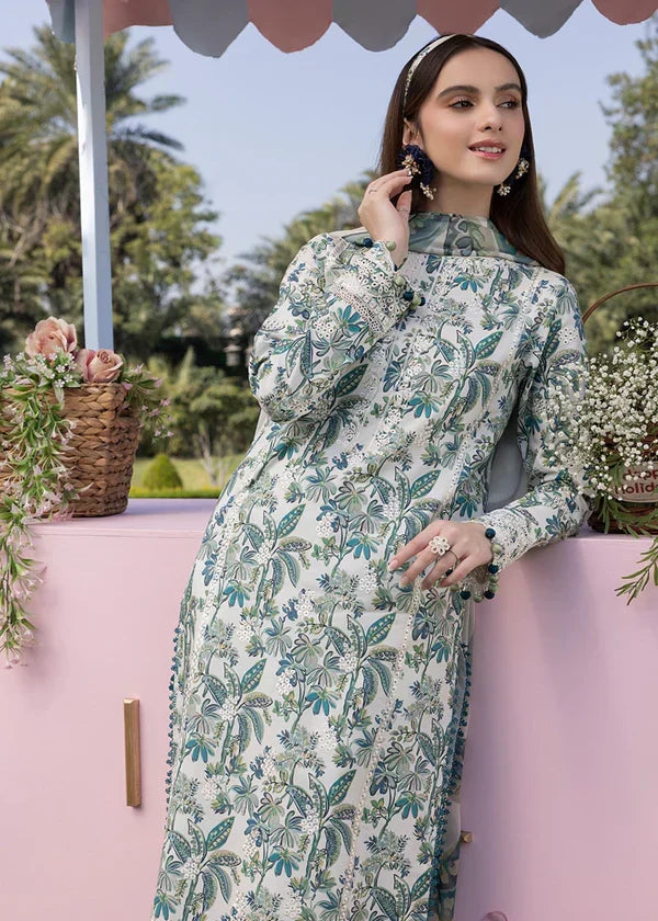 03-Piece Printed Lawn Suit With Chikankari Embroidery- Ready To Wear
