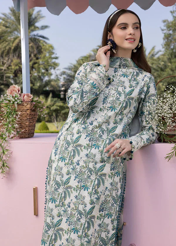 03-Piece Printed Lawn Suit With Chikankari Embroidery- Ready To Wear