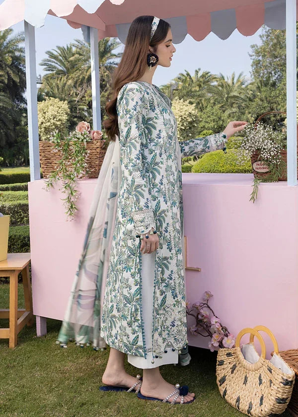 03-Piece Printed Lawn Suit With Chikankari Embroidery- Ready To Wear