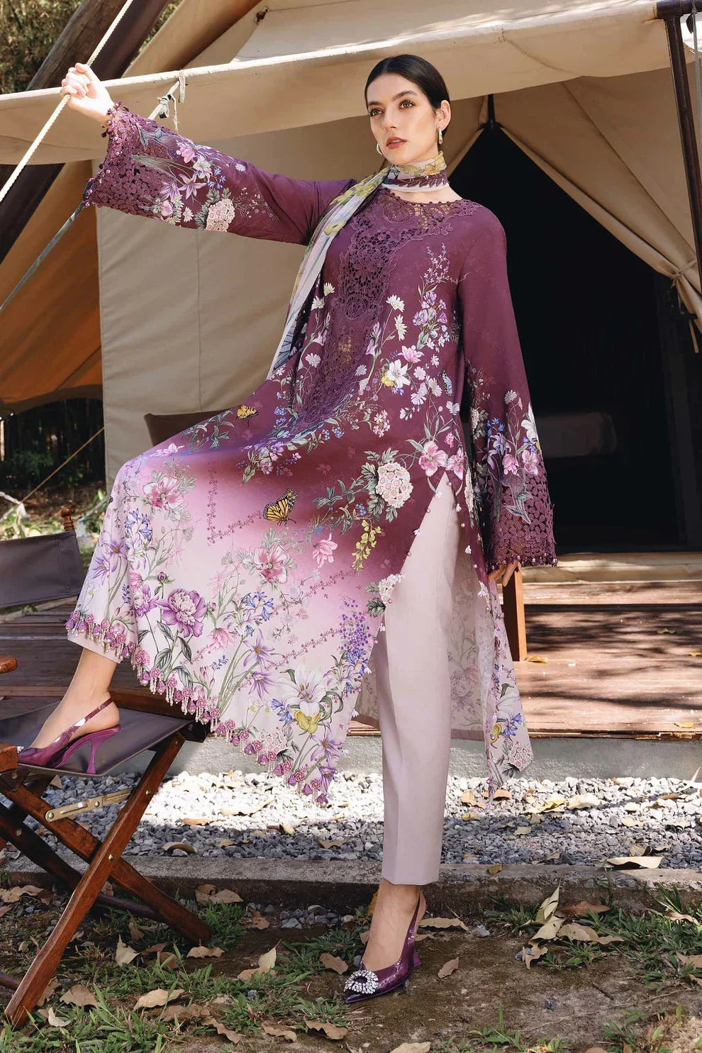 03-Piece Printed Lawn Suit - Ready To Wear