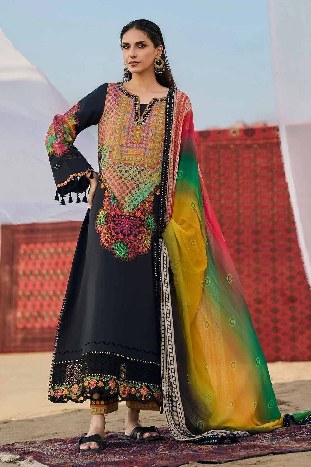 03-Piece Printed Lawn Suit - Ready To Wear