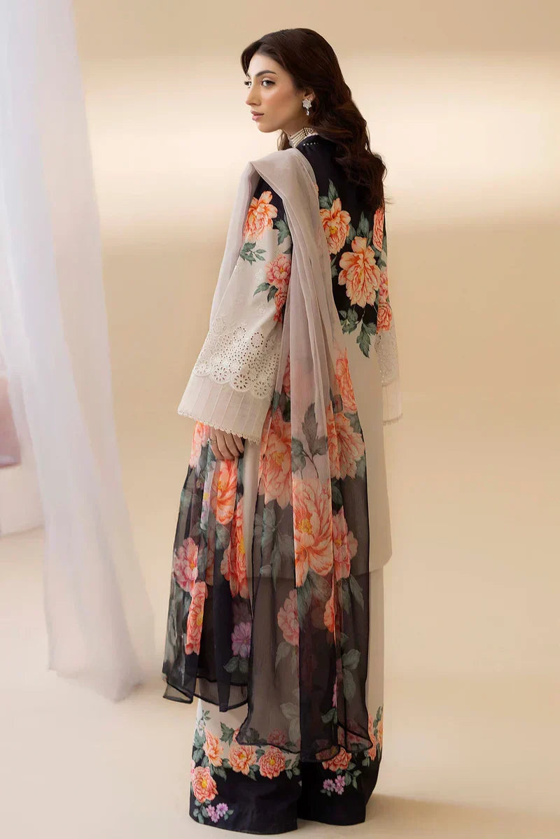 03-Piece Printed Lawn Suit With Chikankari Embroidery – Ready To Wear