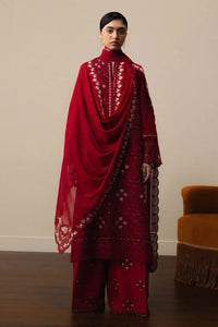 03-Piece Embroidered Lawn Suit With Chiffon Dupatta | Ready To Wear
