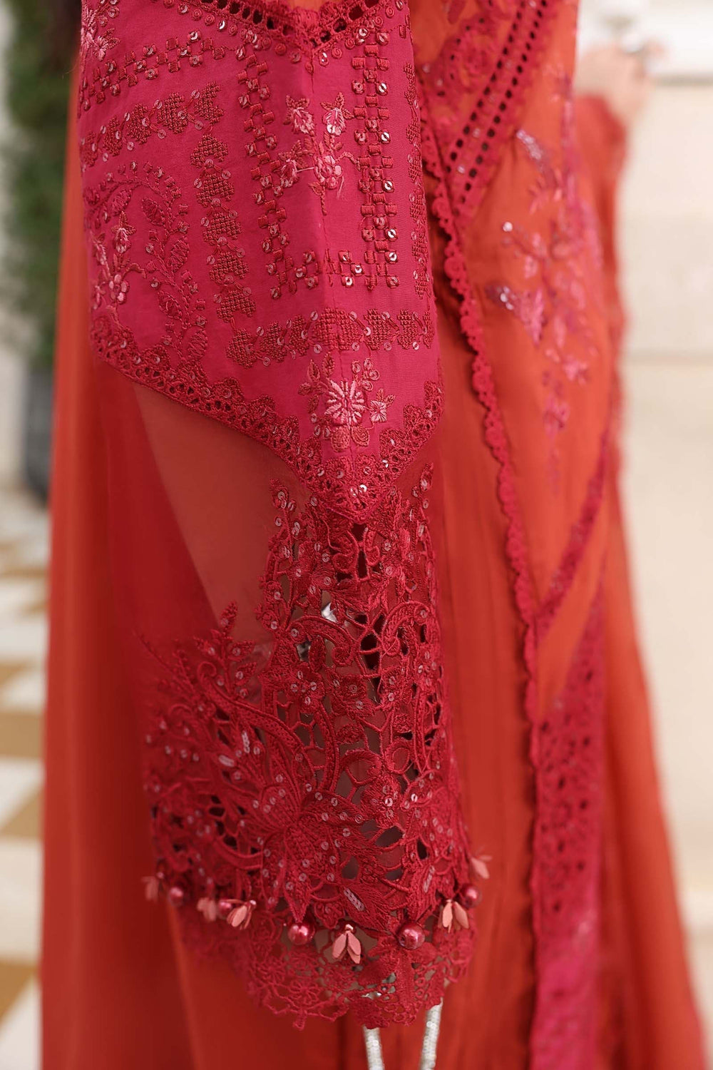 03-Piece Embroidered Lawn Suit With Silk Dupatta | Ready To Wear