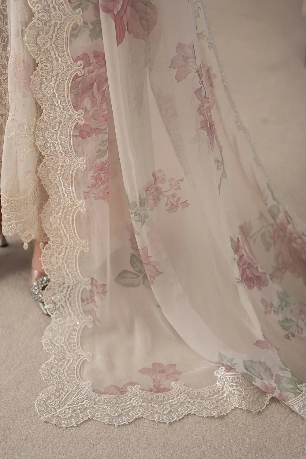 03-Piece Chiffon Suit With Embroidery - Ready To Wear