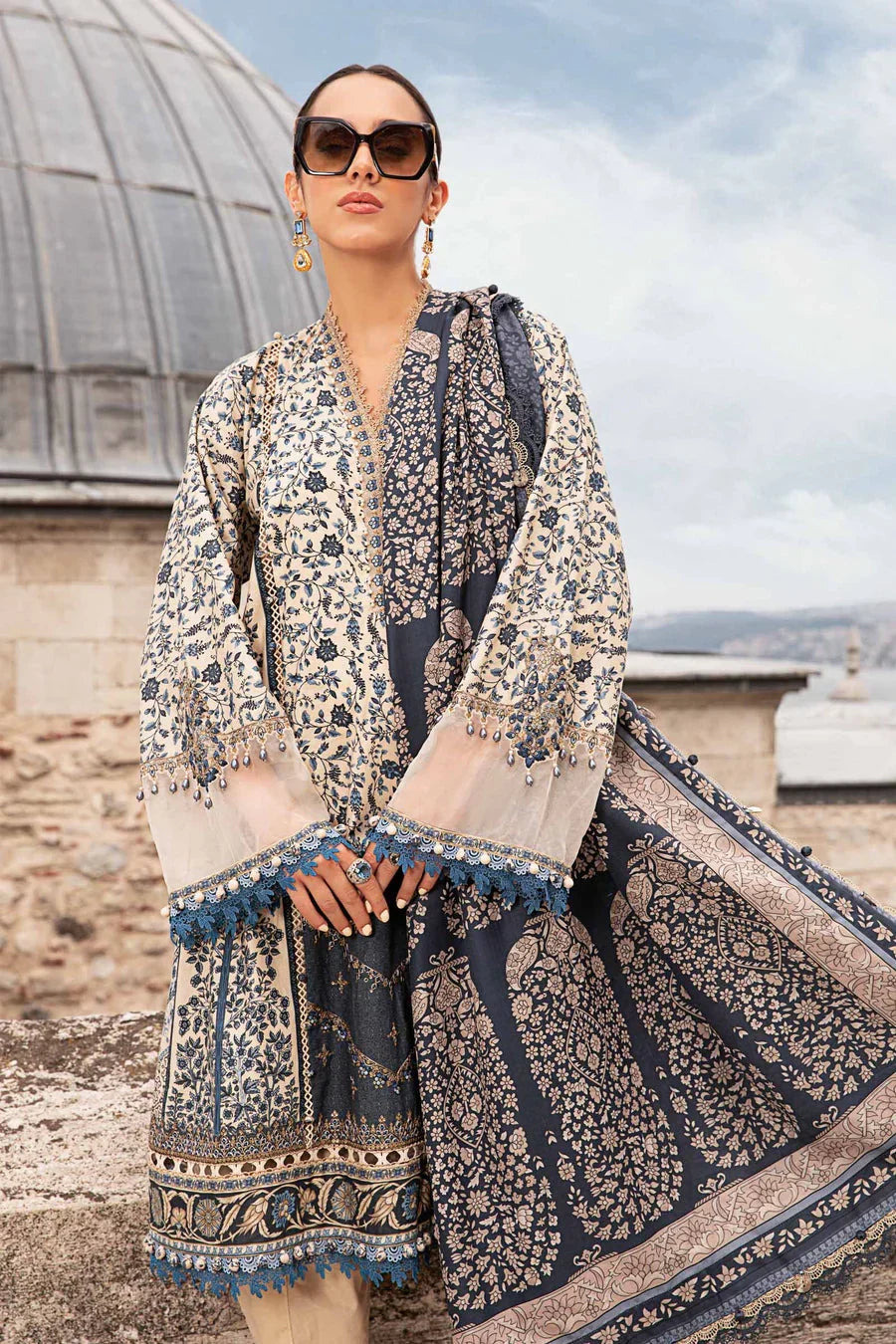 03-Piece Lawn Suit With Chikankari Embroidery - Ready To Wear
