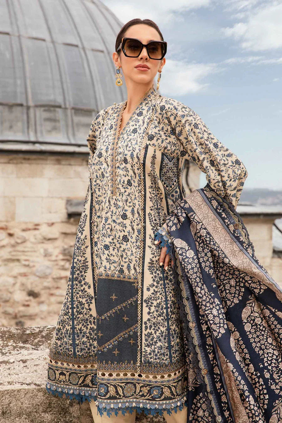 03-Piece Lawn Suit With Chikankari Embroidery - Ready To Wear