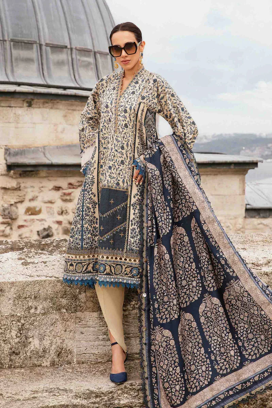 03-Piece Lawn Suit With Chikankari Embroidery - Ready To Wear