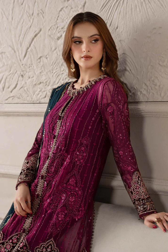 03-Piece Chiffon Suit With Embroidery - Ready To Wear