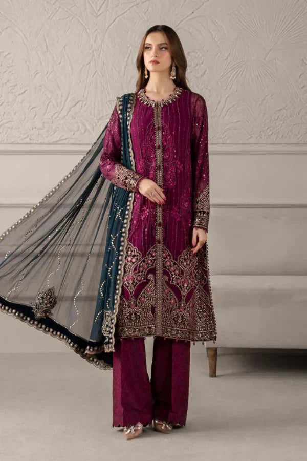 03-Piece Chiffon Suit With Embroidery - Ready To Wear