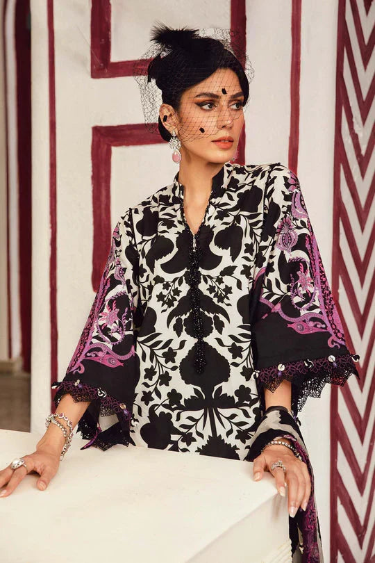 03-Piece Printed Lawn With Chikankari Embroidery - Ready To Wear