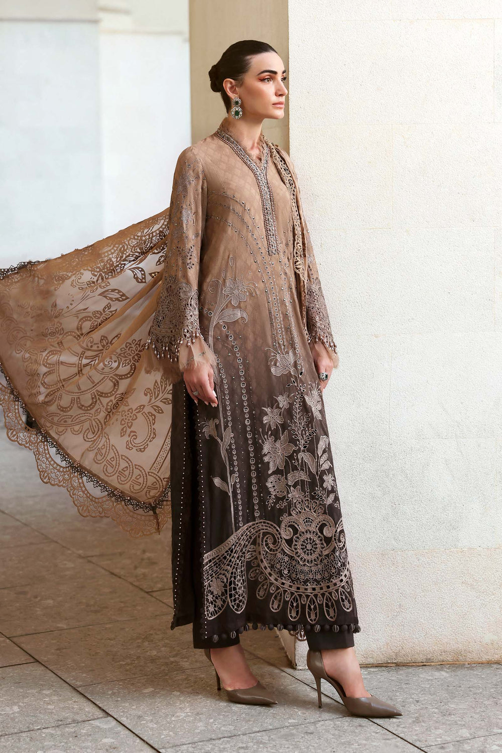 03-Piece Embroidered Printed Chiffon Suit | Ready To Wear