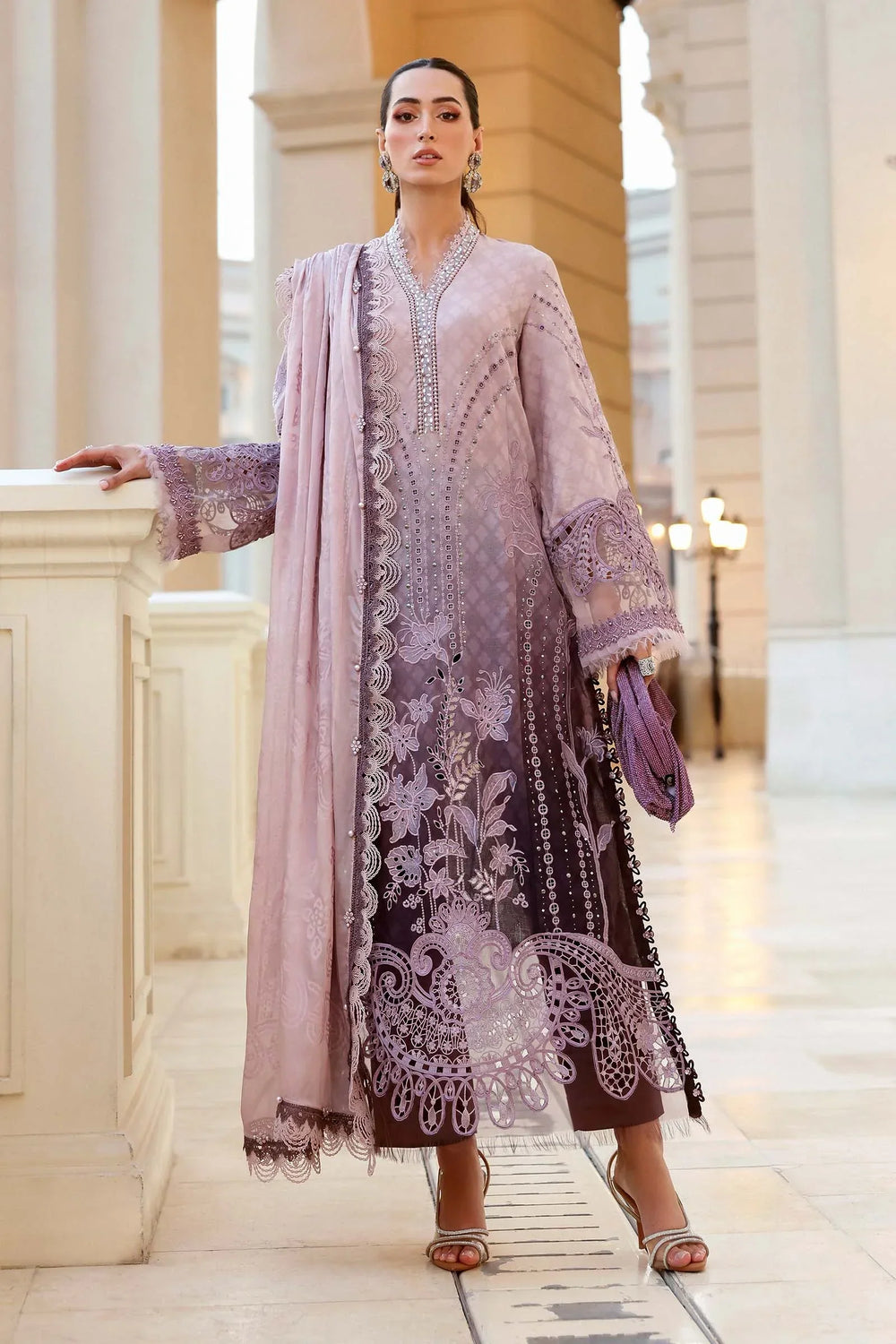 03-Piece Embroidered Printed Chiffon Suit | Ready To Wear
