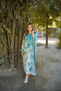 3 Piece Stitched Silk Suit - Ready To Wear