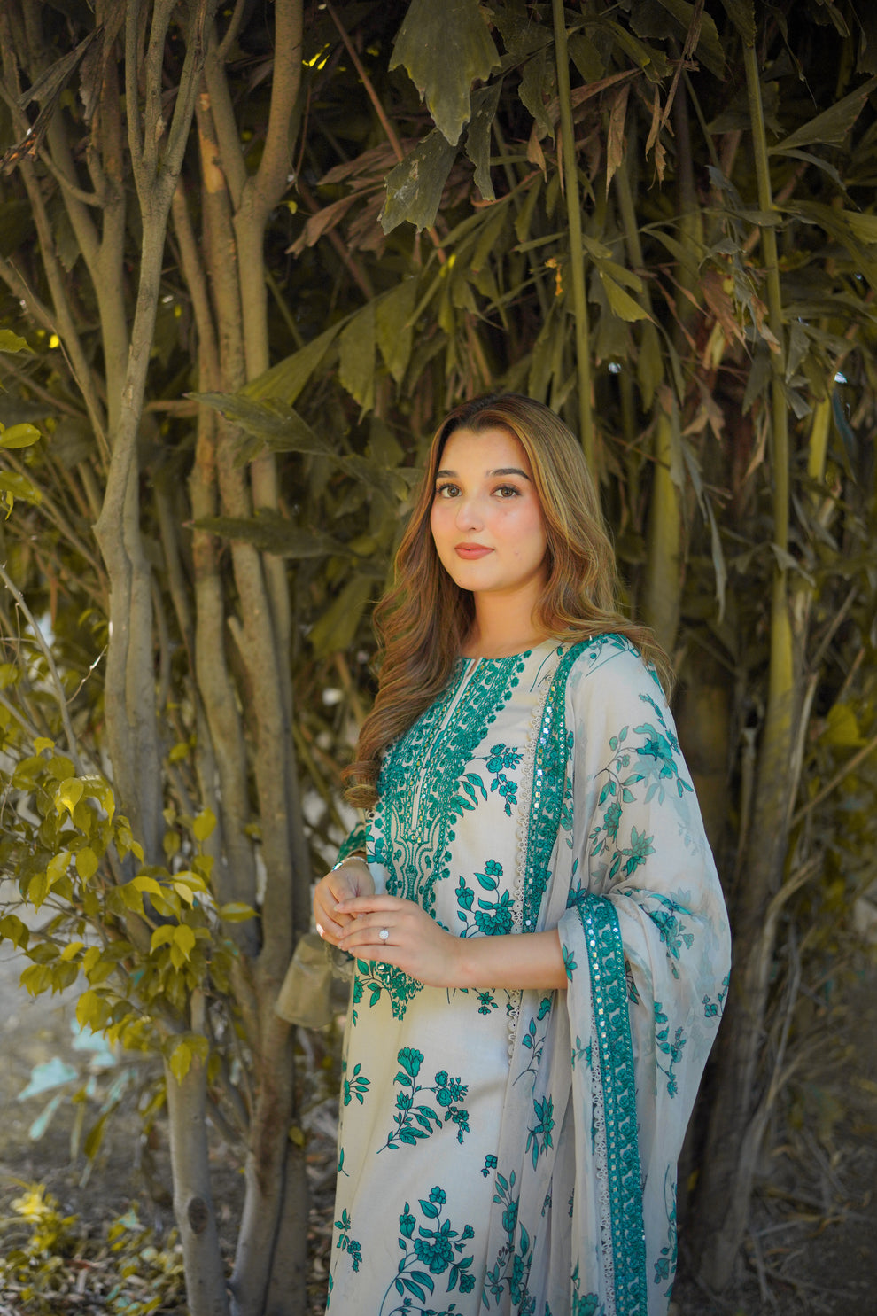 3 Piece Stitched Printed Lawn Suit - Ready To Wear