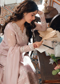 Dusty Pink - Embroidered Chiffon Suit With Malai Trouser | Ready To Wear