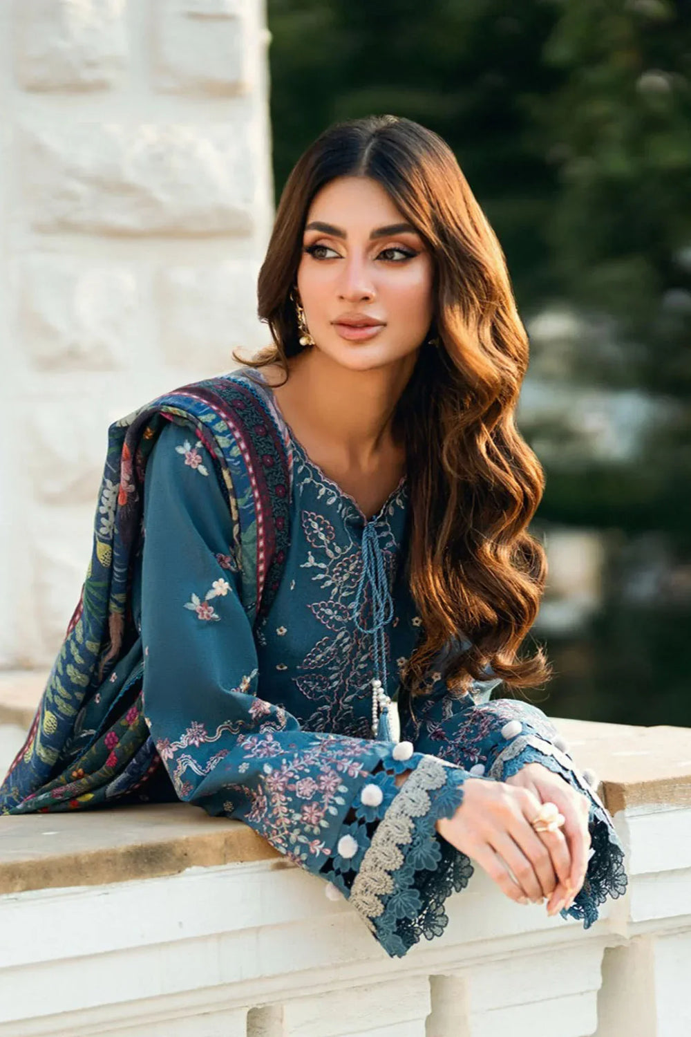 03-Piece Lawn Suit With Embroidery - Ready To Wear