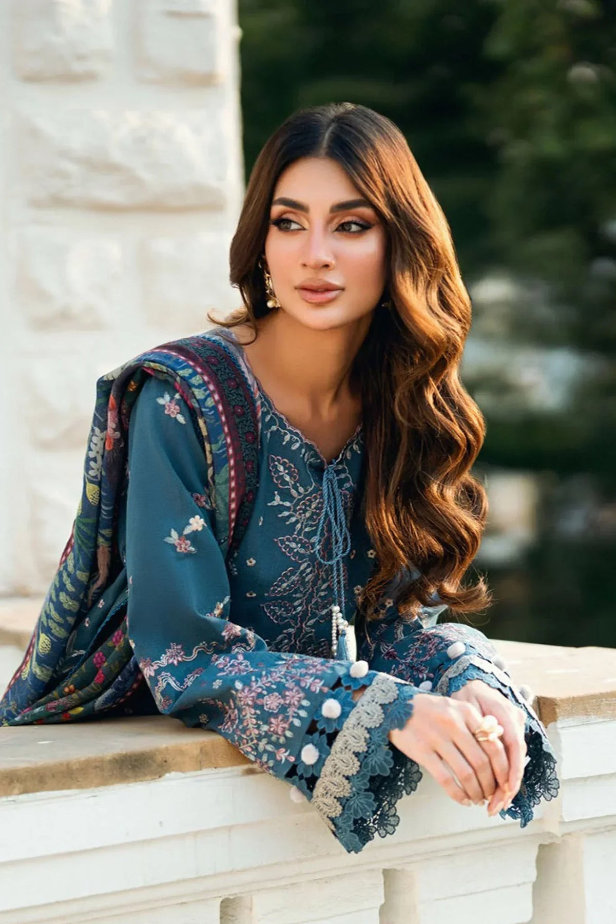 03-Piece Lawn Suit With Embroidery - Ready To Wear
