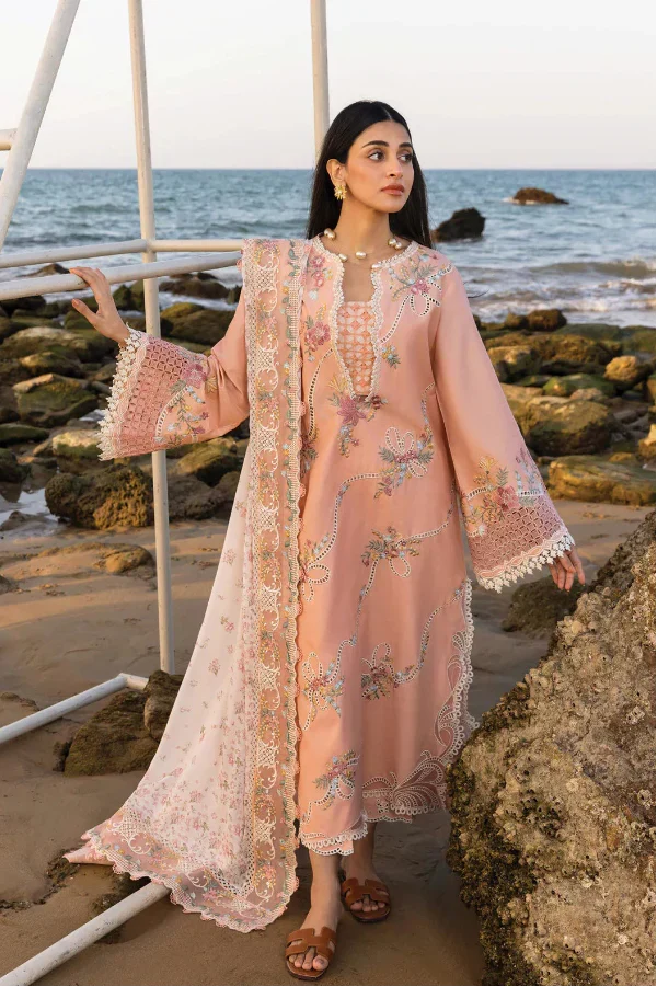 03-Piece Lawn Suit With Embroidery - Ready To Wear