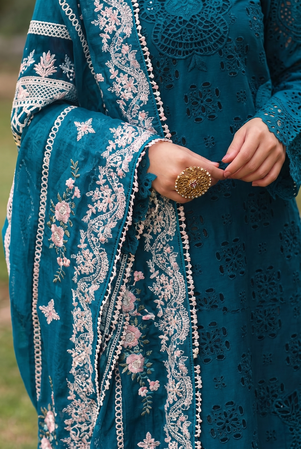 03-Piece Lawn Suit With Heavy Embroidery - Ready To Wear