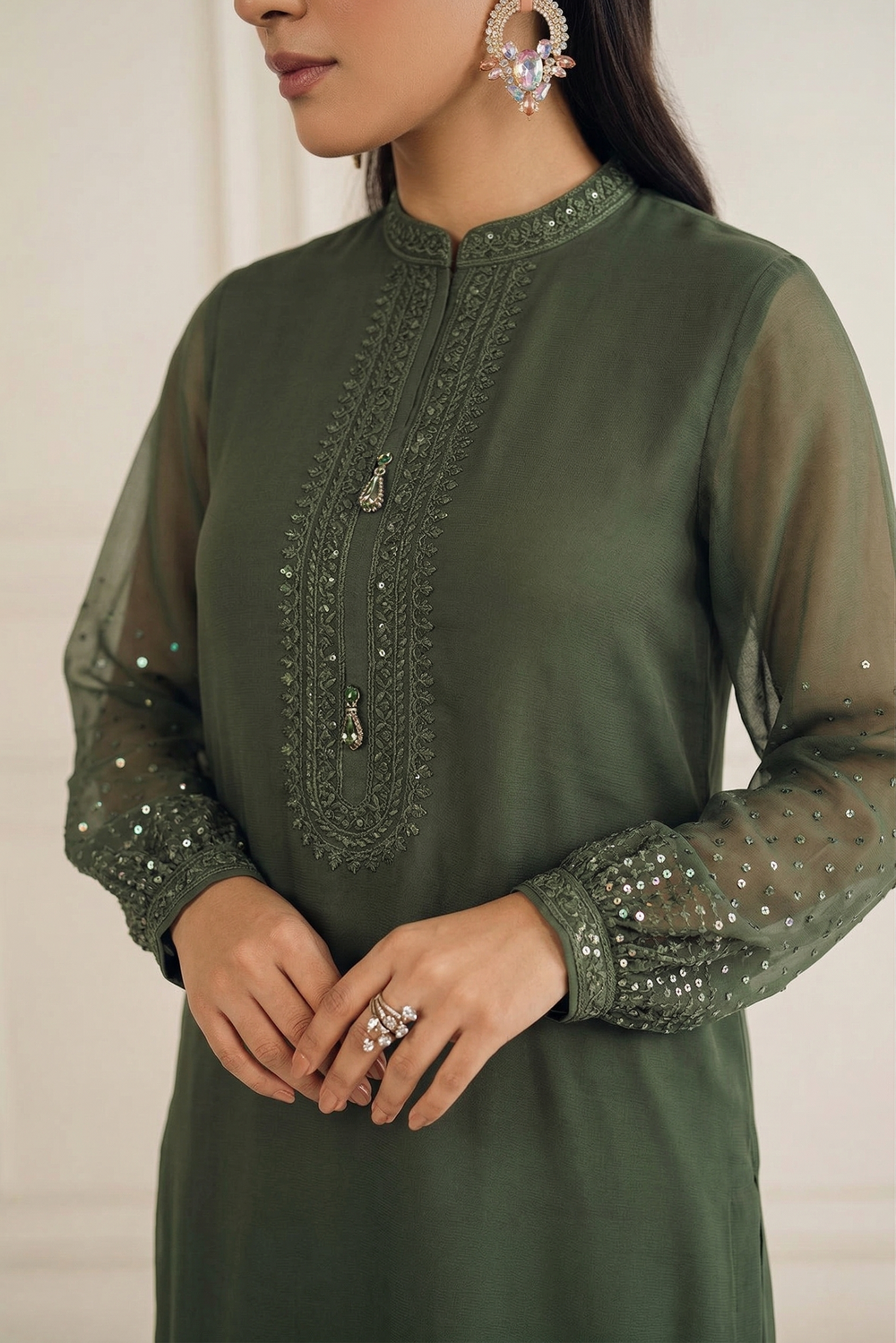 03-Piece Chiffon Suit - Ready To Wear