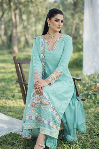 03-Piece Lawn Suit With Embroidery - Ready To Wear