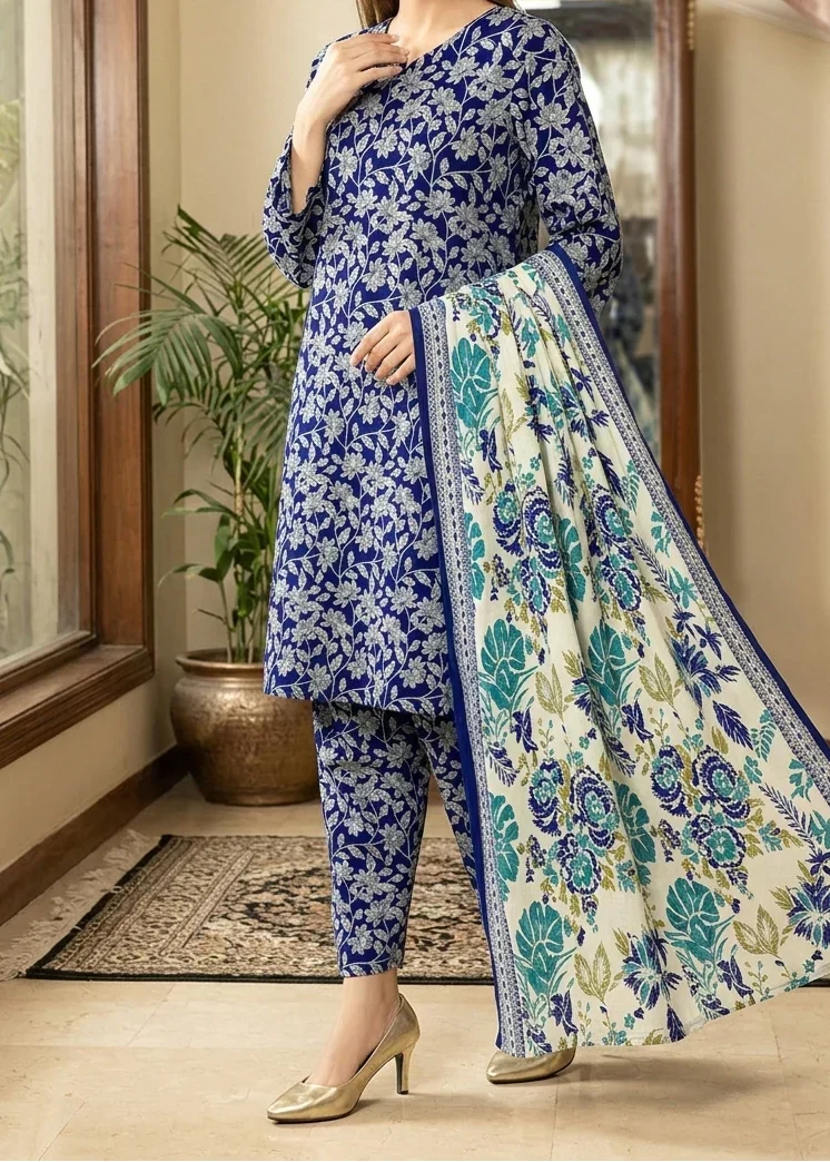 03-Piece Printed Lawn Suit - Ready To Wear