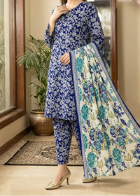 03-Piece Printed Lawn Suit - Ready To Wear