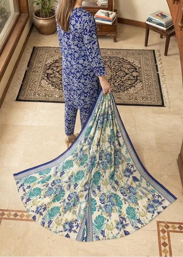 03-Piece Printed Lawn Suit - Ready To Wear