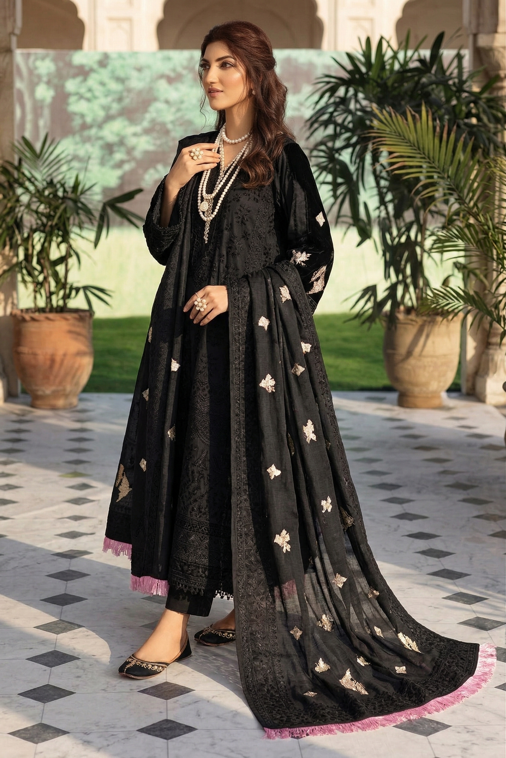 03-Piece Lawn Suit With Embroidery - Ready To Wear