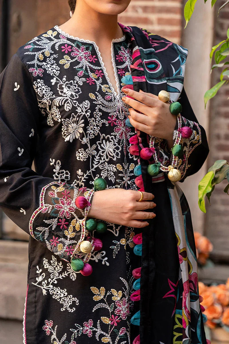 03-Piece Printed Lawn With Heavy Thread Embroidery Suit - Ready To Wear