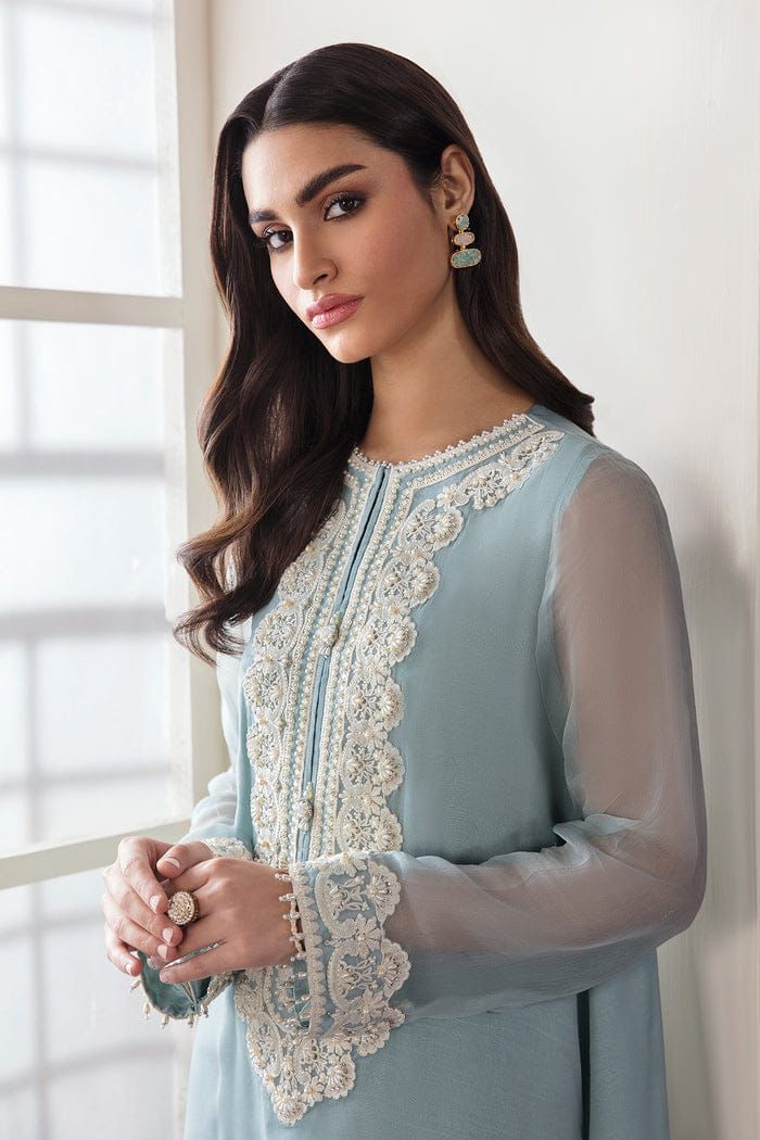 3 Piece Stitched Chiffon Suit - Ready To Wear