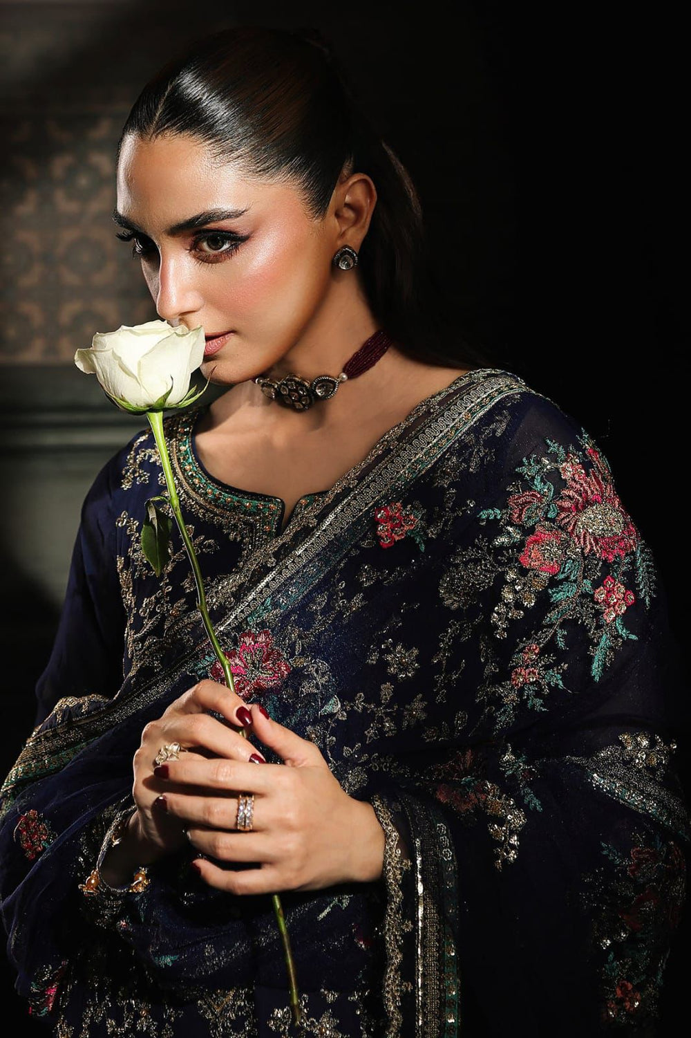 3 Piece Stitched Chiffon Suit - Ready To Wear